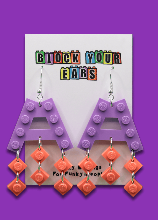 Funky Lego Earrings | Lego Brick Earrings | Block Your Ears