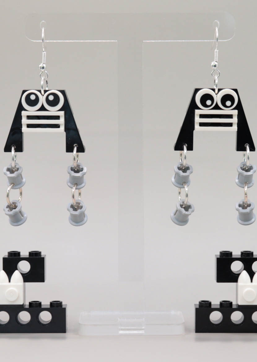 Quirky Lego Earrings | Funny Face Earrings | Block Your Ears