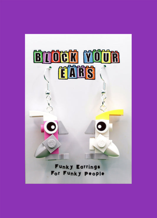 Australian Bird Earrings | Genuine Lego Earrings | Block Your Ears