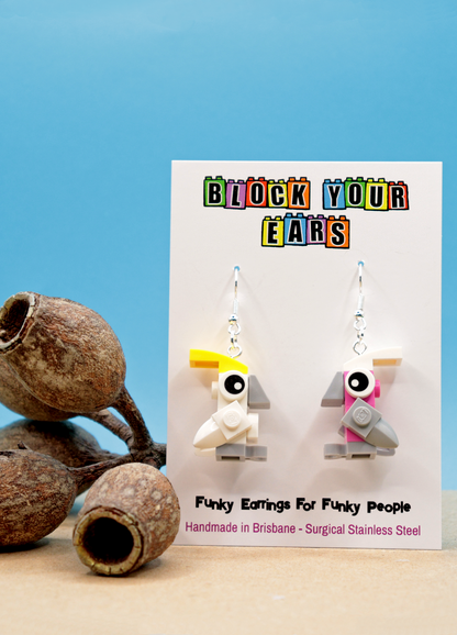 Australian Bird Earrings | Genuine Lego Earrings | Block Your Ears