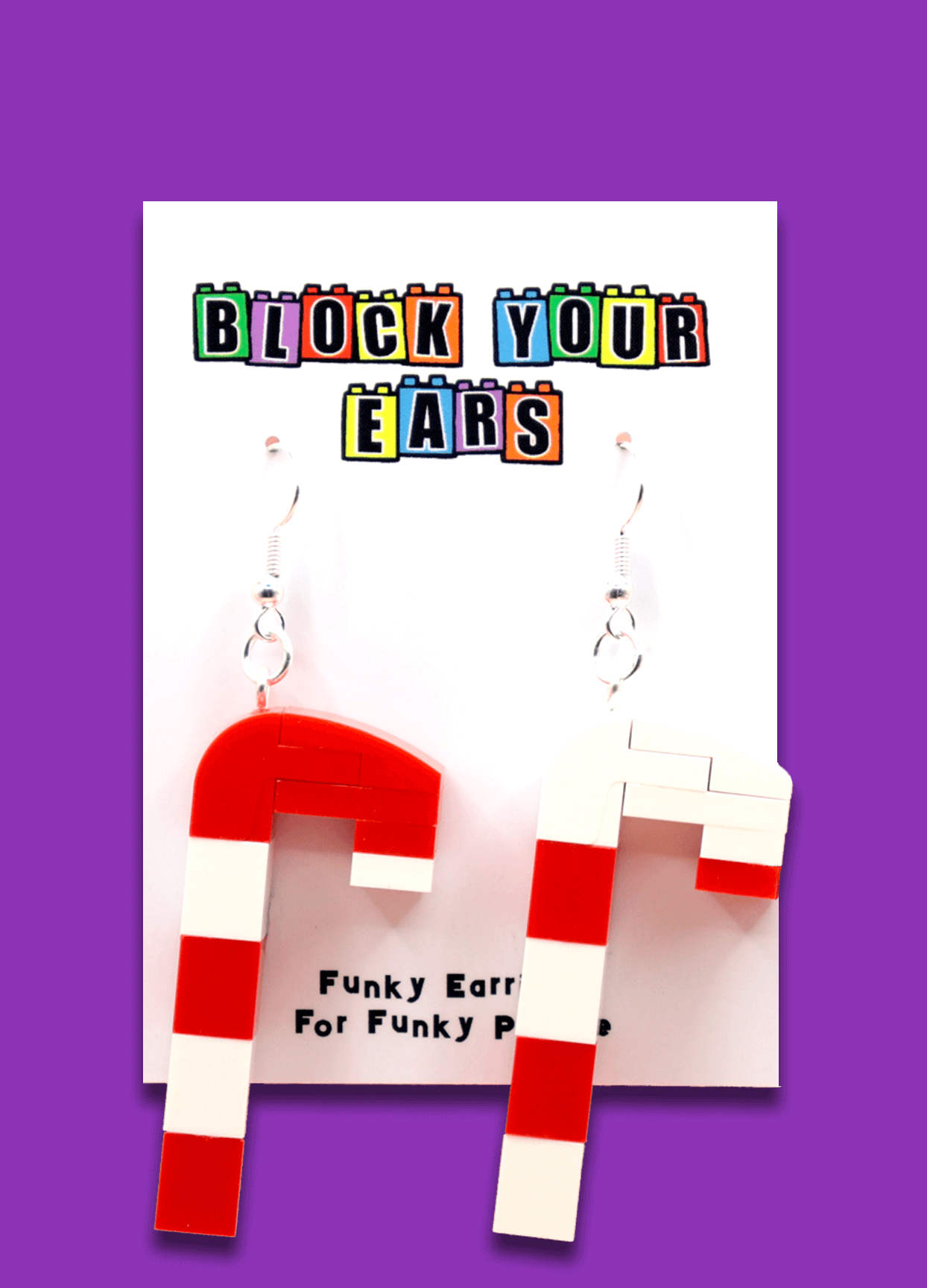 Candy Cane Earrings | Christmas Candy Earrings | Block Your Ears