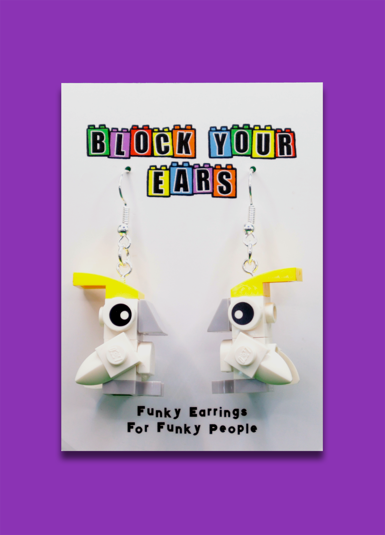 Cockatoo Bird Earrings | Cute Bird Earrings | Block Your Ears