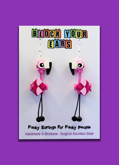 Flamingo Earrings | Quirky Bird Earrings | Block Your Ears