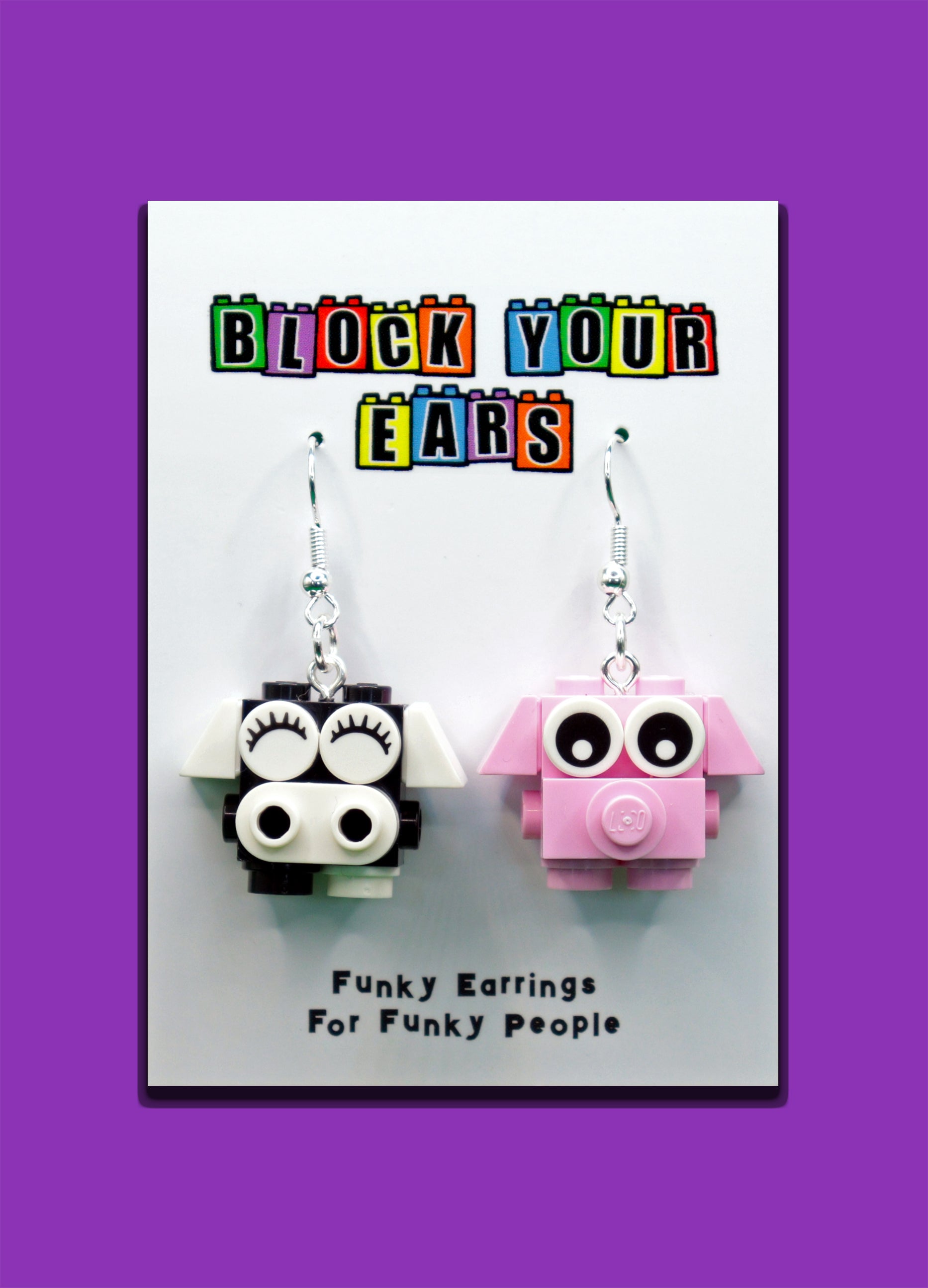 Pig and Cow Earrings | Cute Pair Earrings | Block Your Ears