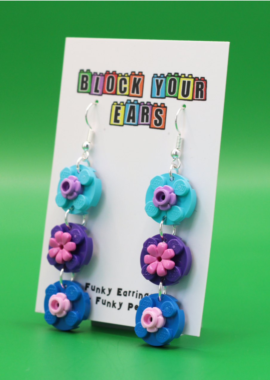 Mini Flower Earrings | Lego Bricks Earrings | Block Your Ears