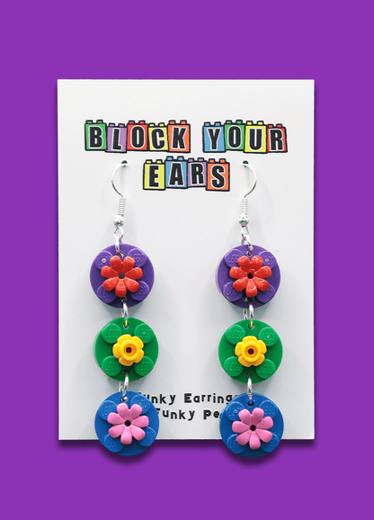 Mini Flower Earrings | Lego Bricks Earrings | Block Your Ears