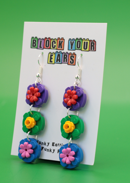 Mini Flower Earrings | Lego Bricks Earrings | Block Your Ears