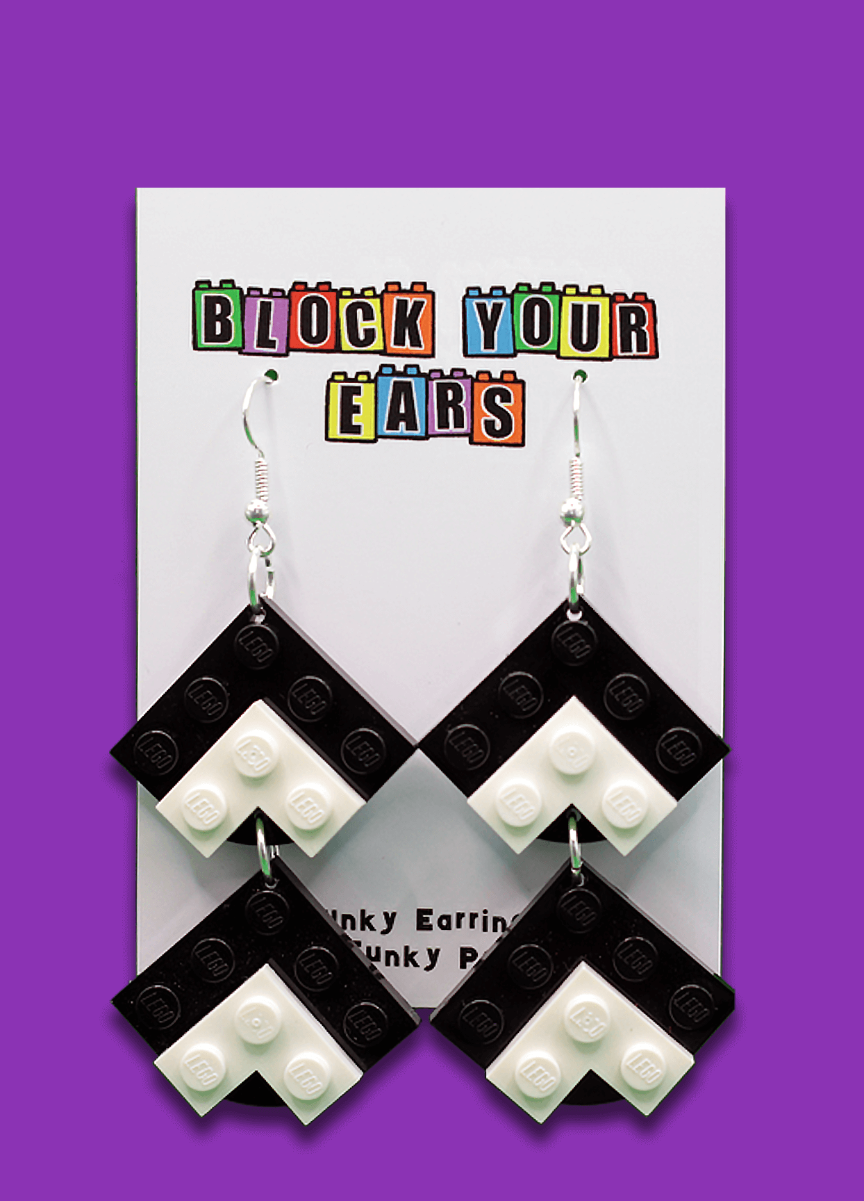 Geometric Dangle Earrings | Genuine Lego Bricks | Block Your Ears