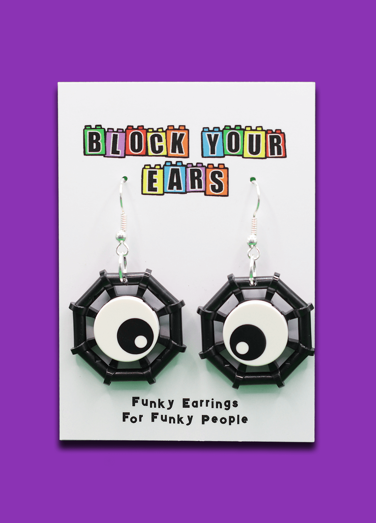 I've Got My Eyes on You - Block Your Ears - Lego earrings - Dangles