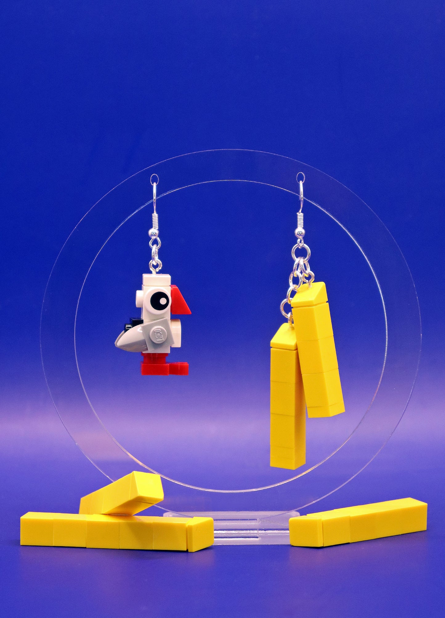 Seagull & Chips | Funky Lego Earrings | Lego Brick Earrings | 