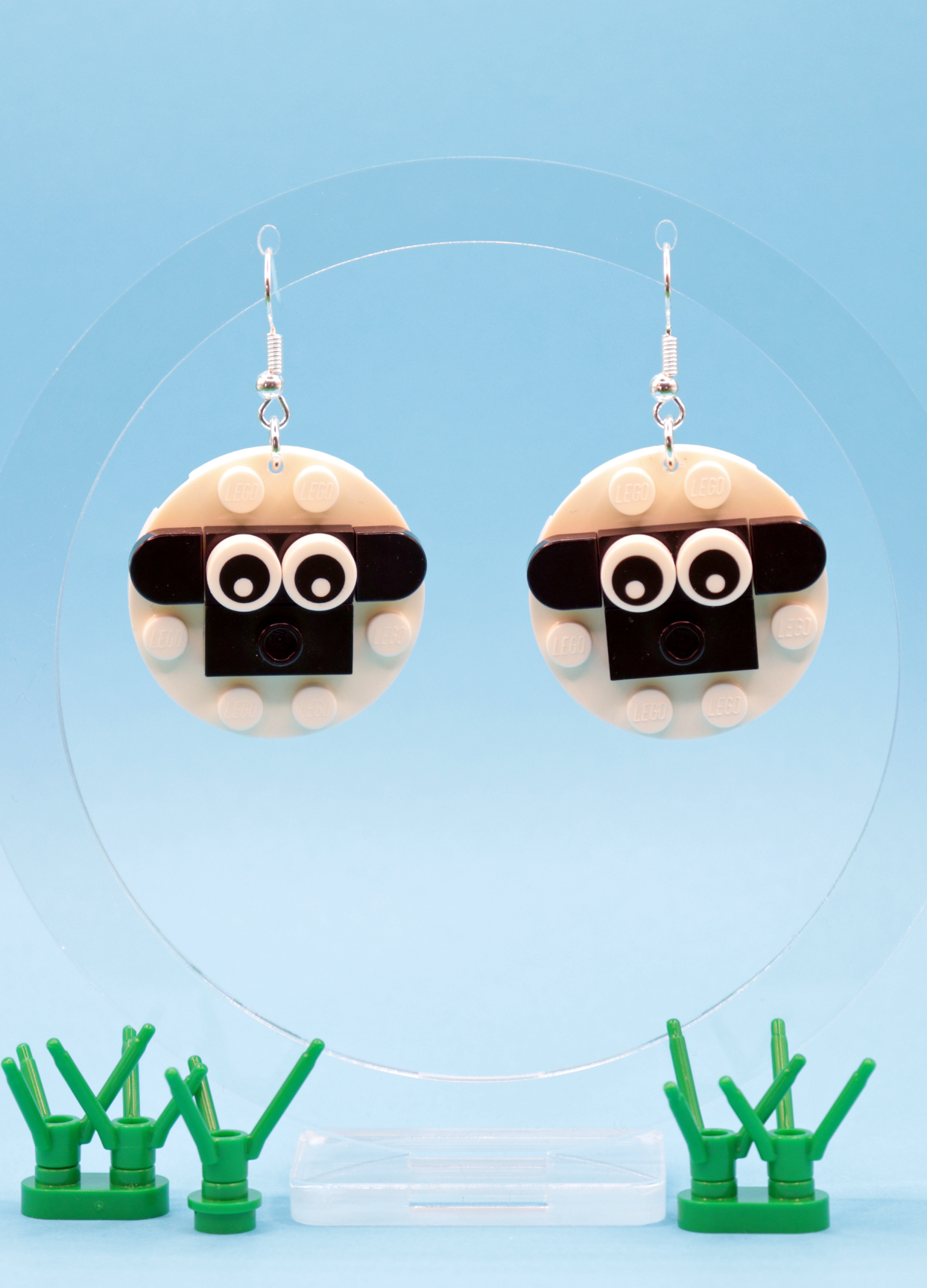 Cute Sheep Earrings | Handmade Lego Earrings | Block Your Ears