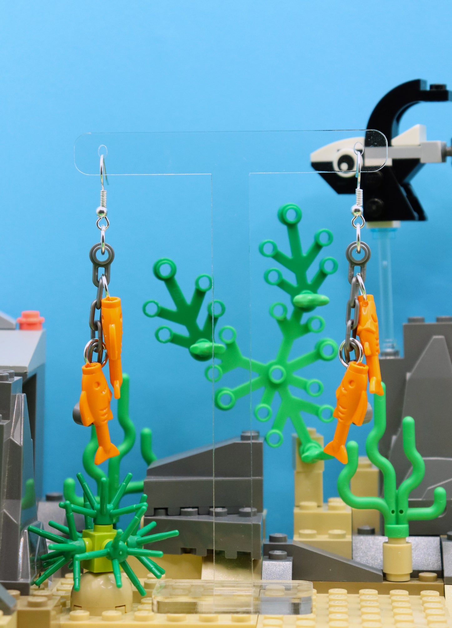 Something Fishy| Funky Lego Earrings | Lego Brick Earrings | 