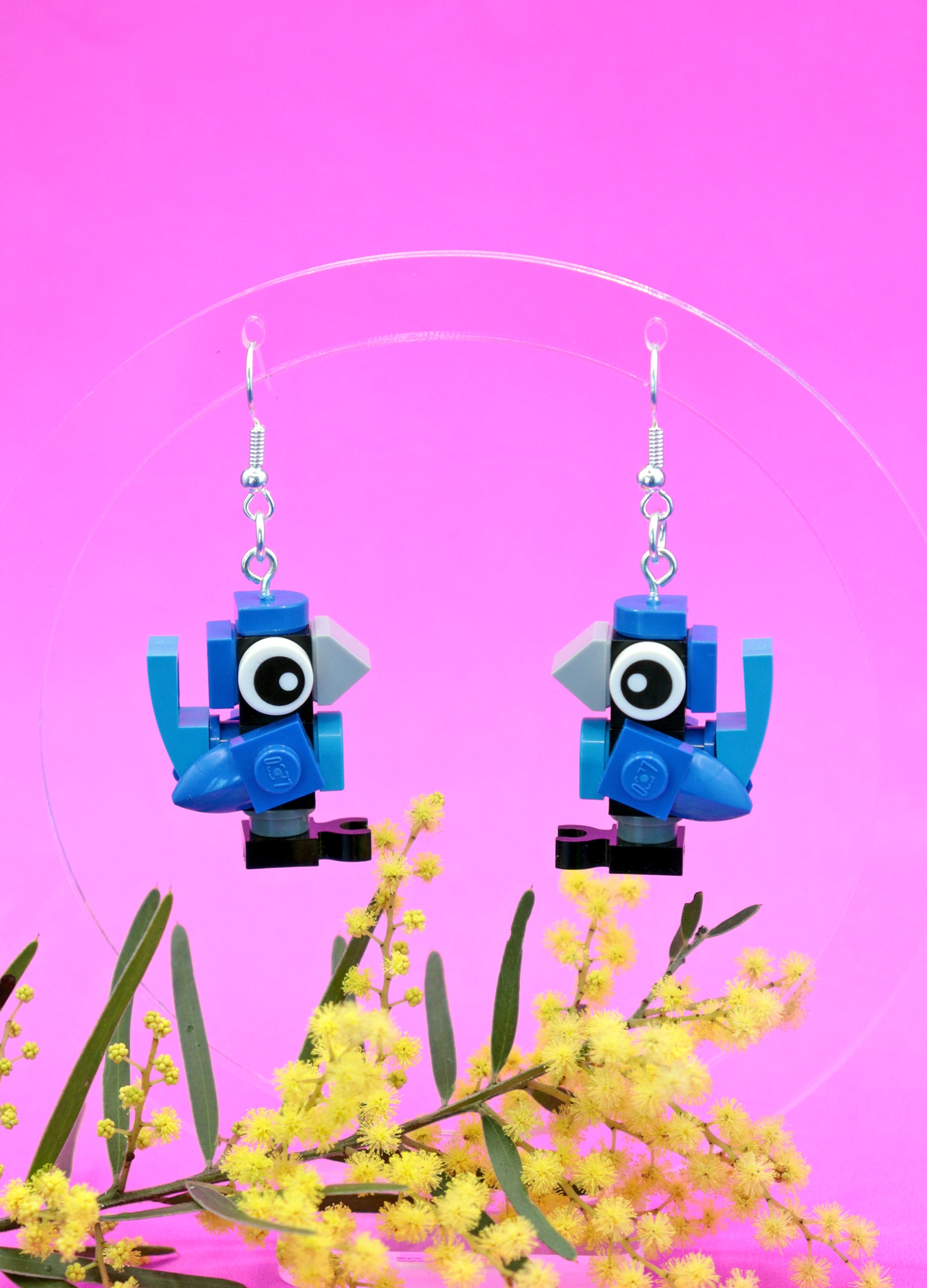 Splendid Fairy Wren Earrings | Lego Bird Earrings | Block Your Ears