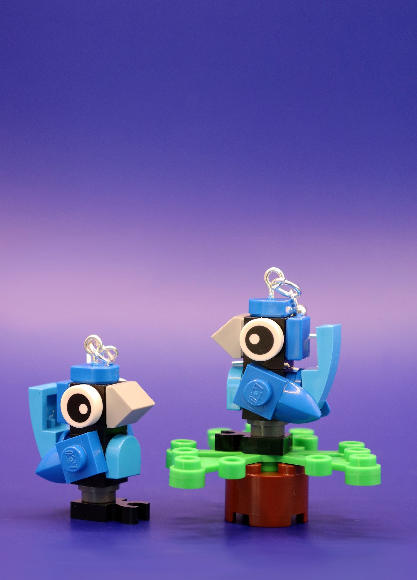 Splendid Fairy Wren Earrings | Lego Bird Earrings | Block Your Ears