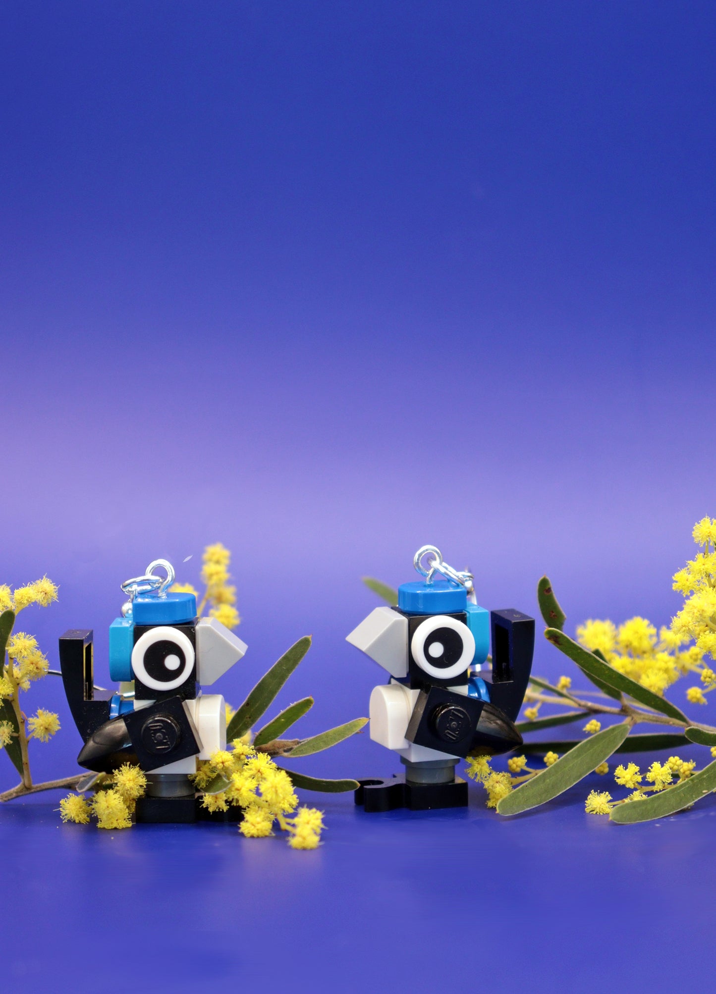 Superb Fairy Wren Earrings | Lego Bird Earrings | Block Your Ears