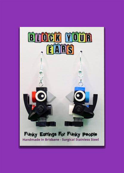 Mismatched Fairy Wren Earrings | Lego Bird Earrings | Block Your Ears