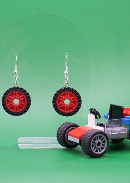 Wheel Dangle Earrings | Lego Wheel Earrings | Block Your Ears